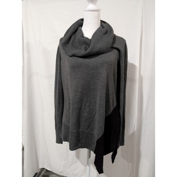 Calvin Klein Women's Size Medium Colorblock Cowl Asymmetric Sweater Pullover EUC - Picture 1 of 15